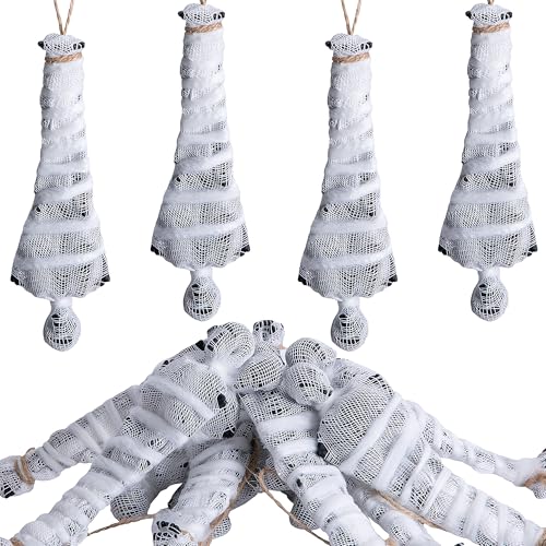 Halloween Cocoon Skeleton Decorations - 12 Creepy 5.6-Inch Hanging Props