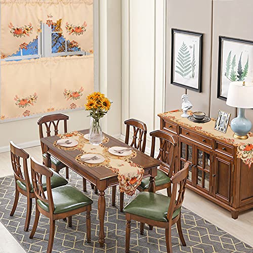 Simhomsen Embroidered Thanksgiving Harvest Pumpkins Table Runner 14x108 Inches - Fall Decor