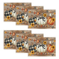Wood Pumpkins Sunflowers Fall Placemats Set of 6 - 12x18 Inch Rectangular