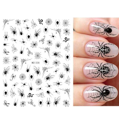 Halloween Nail Stickers Set - Ghost Spider Skull, 12 Sheets, Style-09