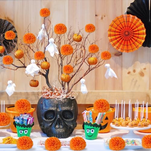 Artificial Marigold Flower Heads Bulk - Orange, 201 Pieces for Day of the Dead Decor & DIY Projects