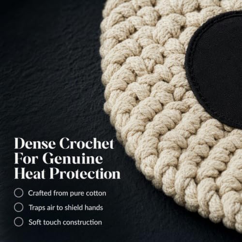 Halloween Ghost Pot Holder - Cotton Crochet Kitchen Hot Pad, 8 Inch