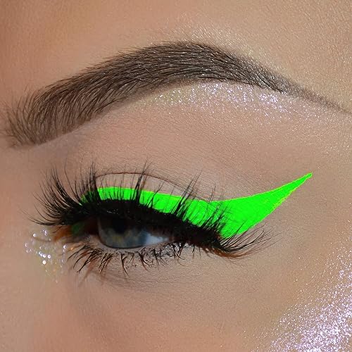 Neon Liquid Eyeliner Pen - Waterproof, Smudge-proof, Bright Green UV Glow - Neon Green