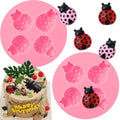 Mini Beetle Cake Decorating Mold Set - 2 Pcs Silicone Insect Shapes for Cupcakes & Confections