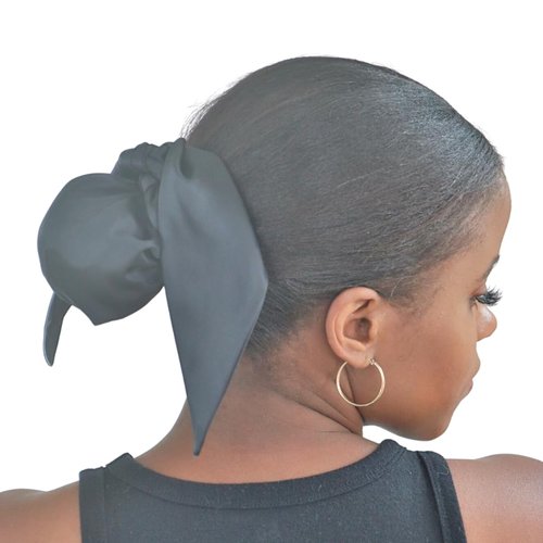 Beaut Buns Mulberry Silk Hair Bun Cover, Satin Hair Bun Scarf, Bun Holder, Hair Protection Accessory (Black)