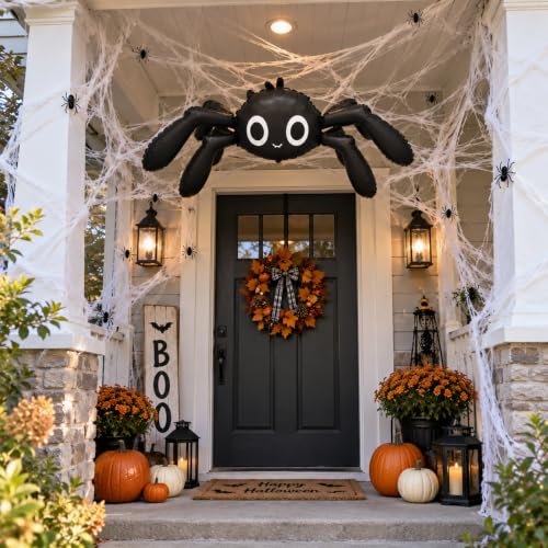 57-Inch Halloween Spider Foil Balloon - Large Black 6-Legged Decoration