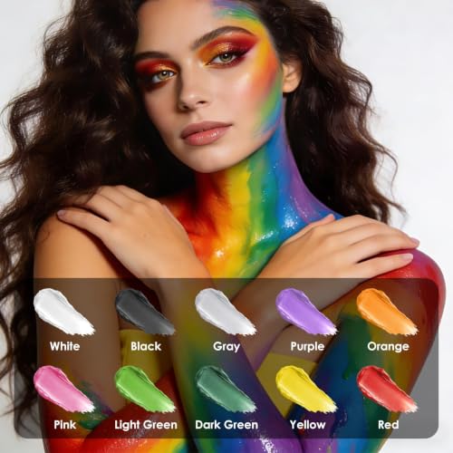 Water Based Green Face & Body Paint Palette for Halloween & Creative Looks - Dark Green