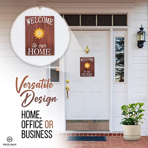 Spring & Summer Welcome Sign - Interchangeable Rustic Door Hanger for Holidays