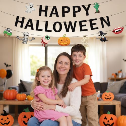 Halloween Banner Decorations Ghost Horror - Black Halloween Party Banner