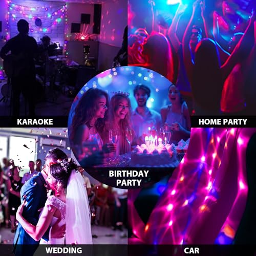 Disco Ball DJ Party Lights 7 Modes Sound Activated with Remote Control - 1 Pack