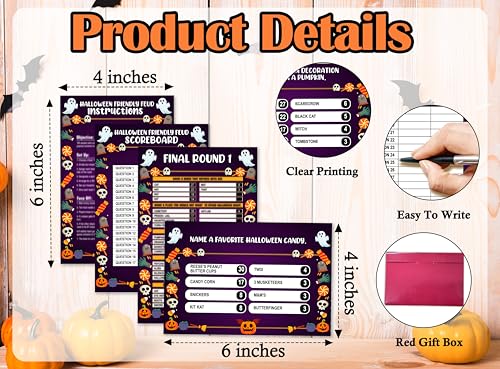 Halloween Feud Game Cards Hunting House Edition for Parties - 12 Pack