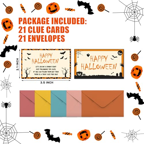 Halloween Treasure Hunt Clues Set - Indoor & Outdoor Party Games for Adults