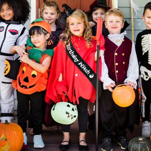 Birthday Witch Satin Sash with Glitter Lettering - Halloween Party Accessory