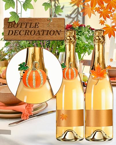 Thanksgiving Pumpkin Napkin Rings Set - 6 Piece Fall Table Decor