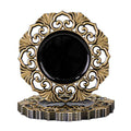 Antique Black Spiral Octagonal Charger Plates Set of 6 - 13 Inch Plastic Dinnerware