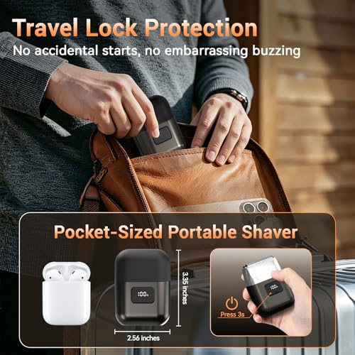 Men's Electric Foil Shaver - Gray, 3 Floating Blades, Compact Travel Razor