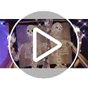 Halloween Lighted Skeleton Decoration with White LED Light and Red Eyes - 2PCS