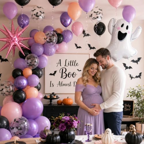 Pastel Halloween Balloons Set - Pink & Purple Spooky Party Decorations