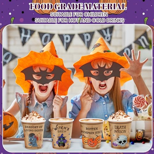 Halloween Disposable Paper Cups 48 Pack 9 oz Spooky Party Drinkware