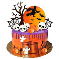 Halloween Cake Toppers Set - Moon Ghost Pumpkin Skull Web Decorations - Style 01