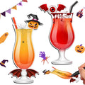 Halloween Fridge Magnets Set - Fruit Drink & Bat Door Decor