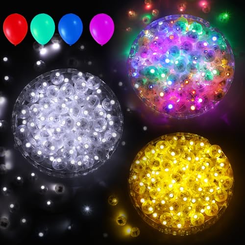 Waterproof LED Balloon Lights Set - 300pcs Multi-Color & Warm White Party Decorations