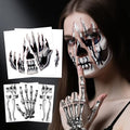Halloween Face Tattoos Set - Waterproof Skeleton Zombie & Clown Designs for Costume Makeup