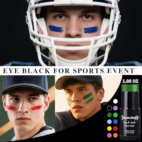 Black Water-Based Face Paint Stick - Halloween, Cosplay, Body & Stage Makeup - Variation: Black