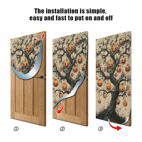 Halloween Door Cover Pumpkin Tree Banner Decoration - Variation 3