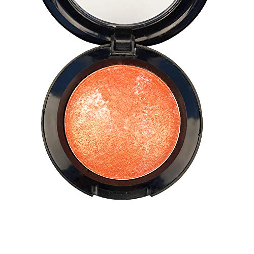 Single Shade Baked Eye Shadow Palette - Pumpkin Orange Glitter 15 Metallic Colors, 8g