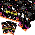 Halloween Tablecloths 3 Pack Waterproof Disposable Rectangle Cover - Black Ghosts & Bats Design, 54x108 Inches - Halloween