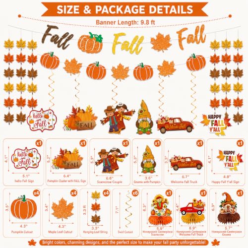 Fall Party Decorations Set for Office, Home & Classroom - Autumn Supplies
