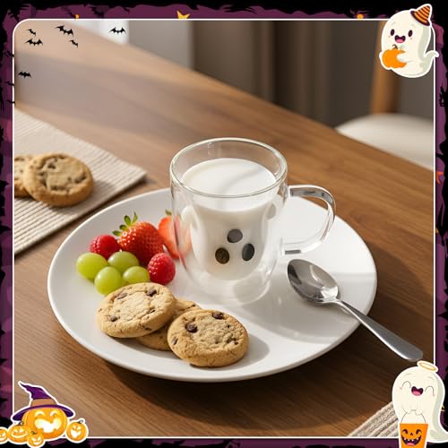 Honeydak Ghost Halloween Mug - Classic 10oz Double Walled Coffee Cup, Heat-Resistant for Hot Drinks