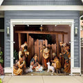 Christmas Birth of Jesus Garage Door Banner Decoration - 8x7ft, Holiday Nativity Scene