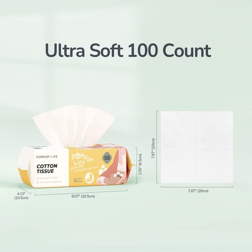 Disposable Face Towel 200 Cont, 7.9"X7.9"Clean Face Towelettes for Washing Face, 100% Cotton Soft Dry Wipe, Biodegradable Face Towels & Facial Tissuel Travel Size for Cleaning,Makeup Removal