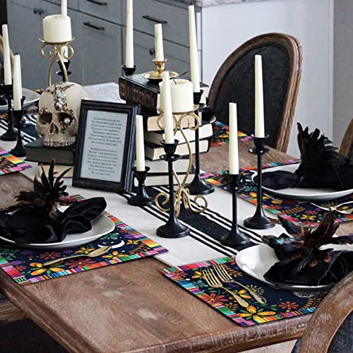 Halloween Day of the Dead Sugar Skull Placemats - Mexican Style, 4 Pack