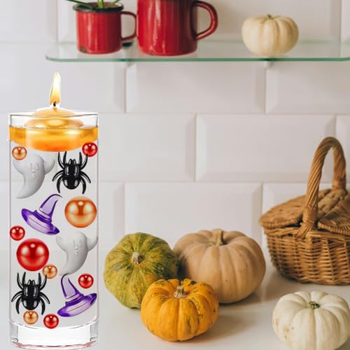 Halloween Vase Fillers Set - Ghost Spider Hat & Bead Decorations - Ghost Spider Hat Variation