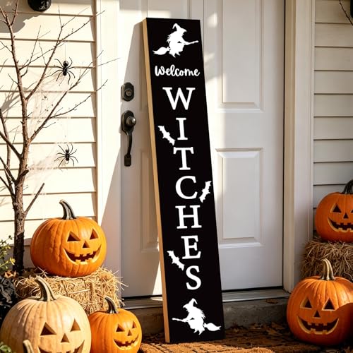 Halloween Porch Sign Outdoor Wooden Halloween Decorations 46.8 Inch