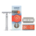 MERKUR 15C Double Edge Safety Razor - Bright Chrome Finish, Open Comb Design, Eco-Friendly, Made in Germany