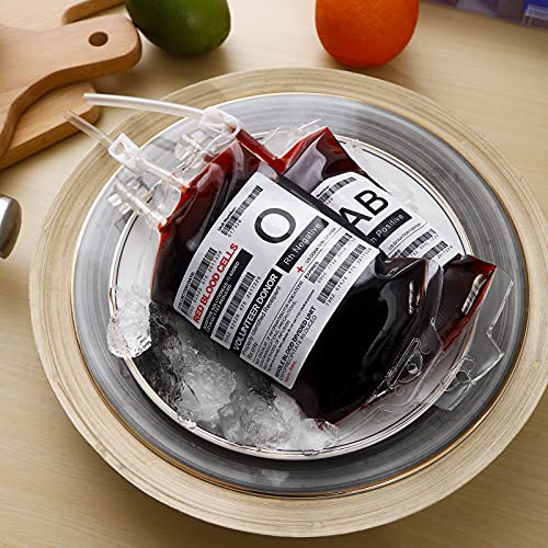 50 Reusable Halloween Blood Bags with Syringe - Party & Medical Decor