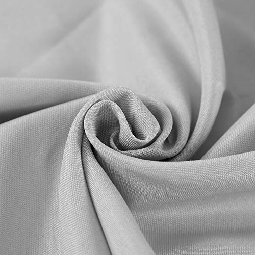 Round 132 Inch Silver Tablecloth - Washable Polyester for Weddings & Events - Decorative Table Cover