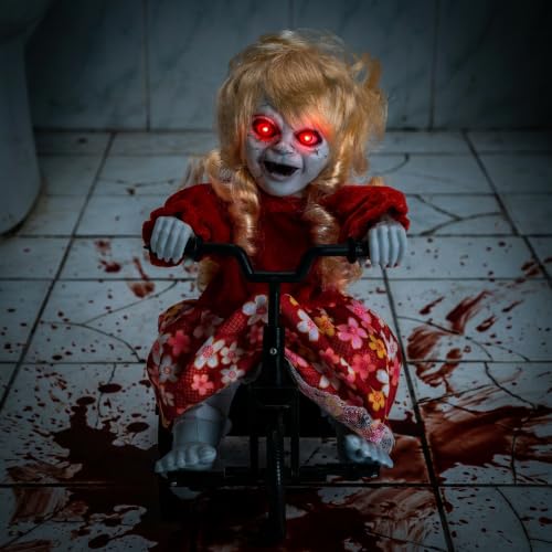Halloween Animatronic Clown Ride-On Bicycle - Moving Back and Forth - Style B