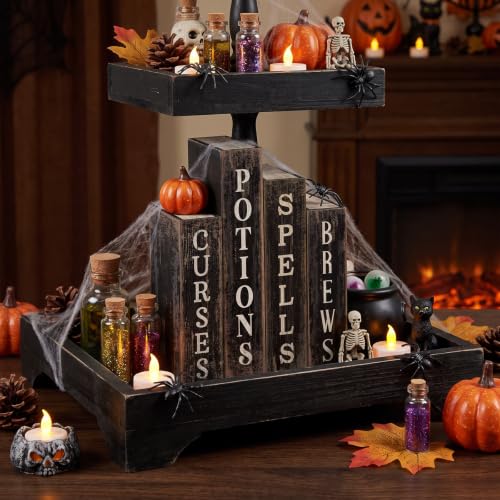 Halloween Spell Potion Sign Wooden Book Set - Spells 2 Variation