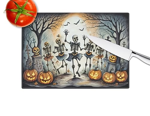 Halloween Dancing Skeletons Glass Cutting Board Large Decorative Tempered Kitchen Board - Variation of THIS listing