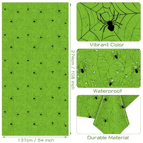 Green Halloween Tablecloths - 3 Pack Rectangular Waterproof Party Decor
