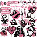 Pink Halloween Photo Booth Props - Ghost Variation 20Pcs Horror Party Decorations