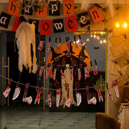 Halloween Bloody Weapon Garland Set - 20pcs Spooky Horror Decorations for Party