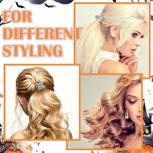 Mini Halloween Hair Claw Clips Set - 15 Styles for Spooky Costumes - Classic