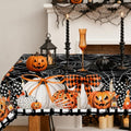 Halloween Rectangle Tablecloth 60x120 Inch with Dots Bow Pumpkin Spider Web Bat Waterproof & Wrinkle-Resistant - Variation: Pumpkin 120" x 60"