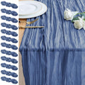 12 Pack Blue Cheesecloth Table Runners, 10FT Boho Sheer Linen for Events